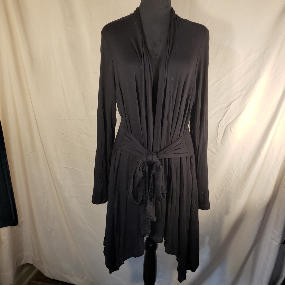 Charming Charlie Black Front-tie Cardigan Sweater - L